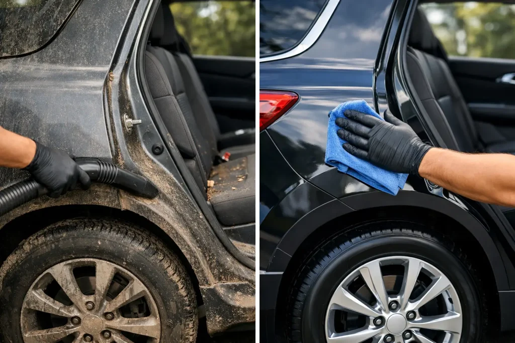 Mobile Detailing Before After Family Vehicle