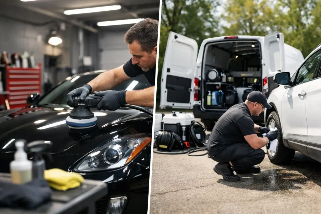 Garage Detailing vs Mobile Service