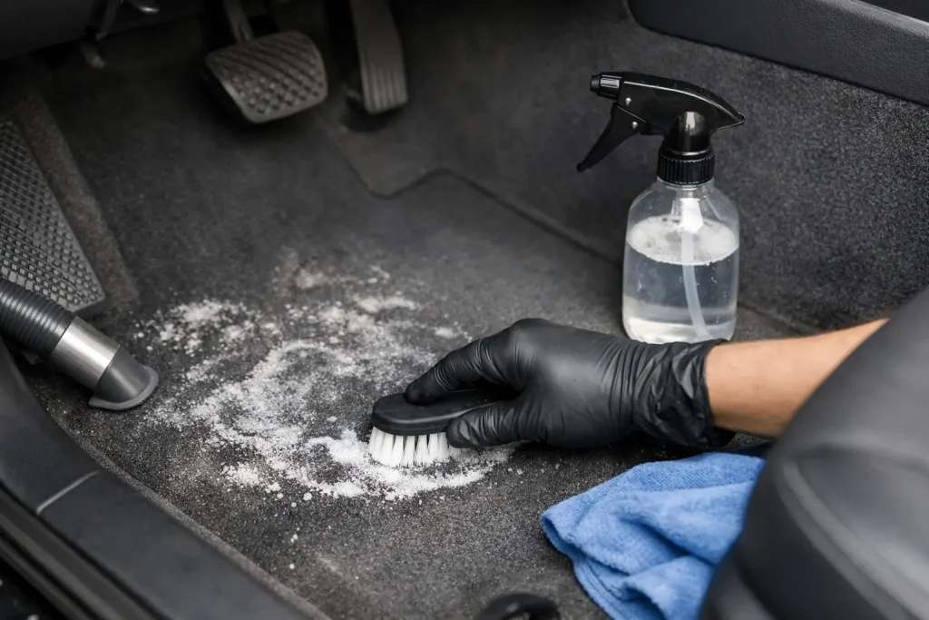 How to Remove Salt Stains From Carpets in Your Car